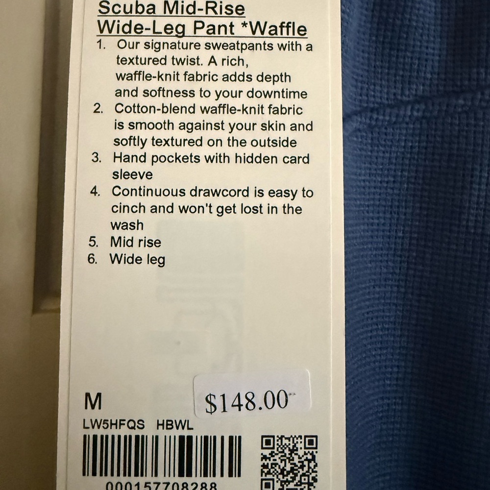 Lululemon Scuba Mid Rise Wide Leg pant *Waffle Blue - Picture 2 of 6
